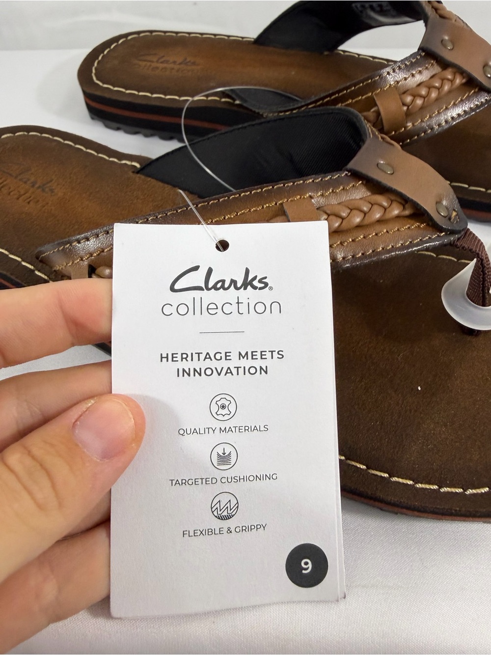 NWT Clarks Women’s Size 8 Brown Braided Sandals - Picture 2 of 8